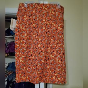New with tags XL orange blue and yellow Lularoe Cassie pencil skirt